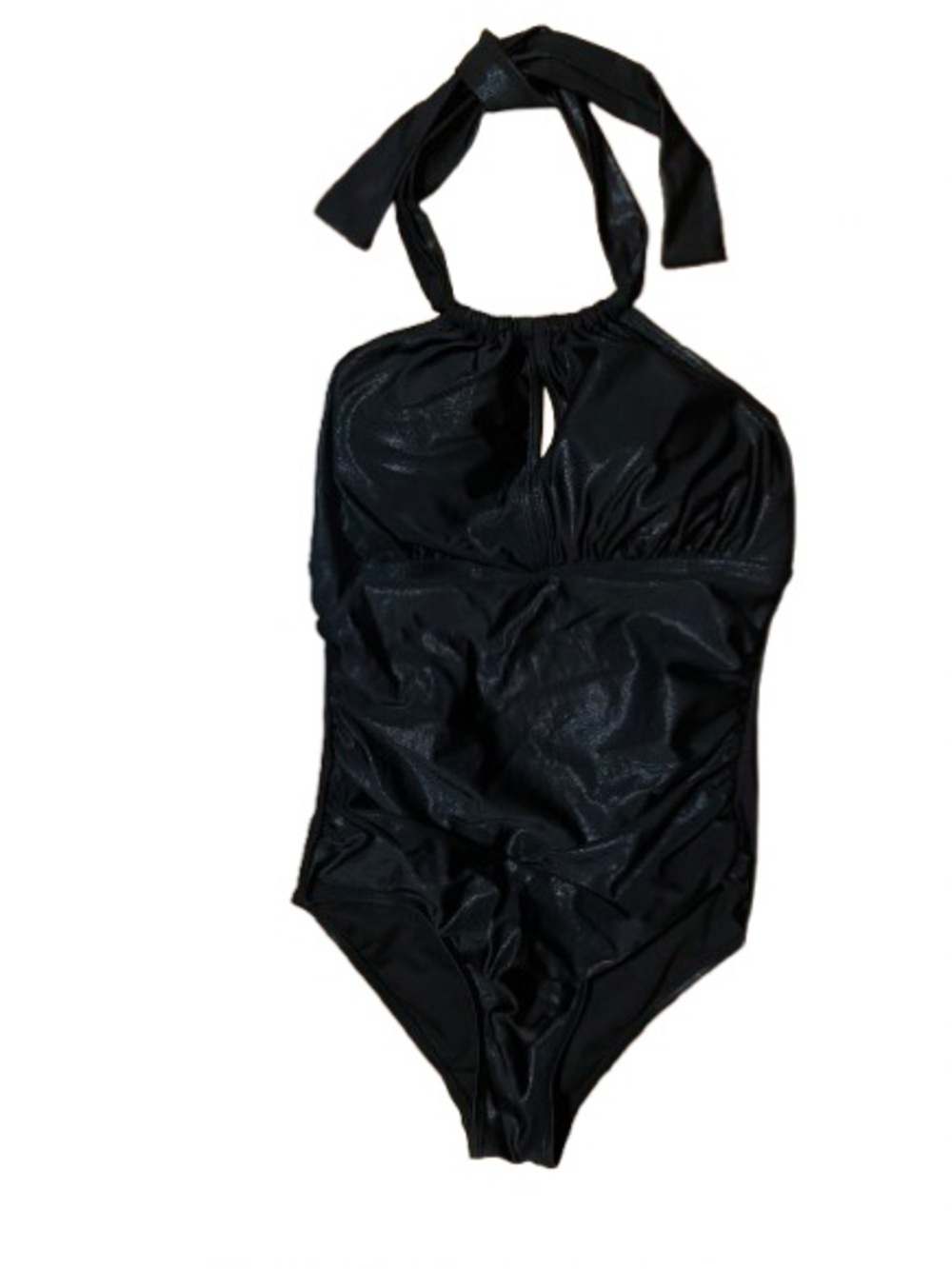 RAD Black Shiny Halter One-Piece Swimsuit Size Small